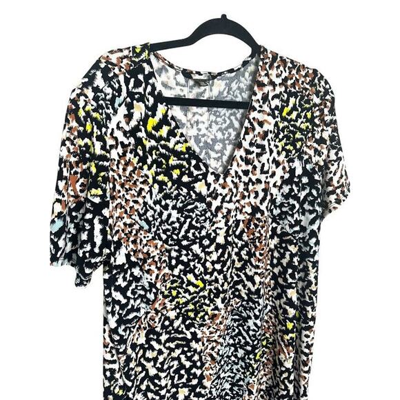 Christian Siriano Shift Dress Abstract Animal Print Stretch Size XXL Black - Picture 3 of 7